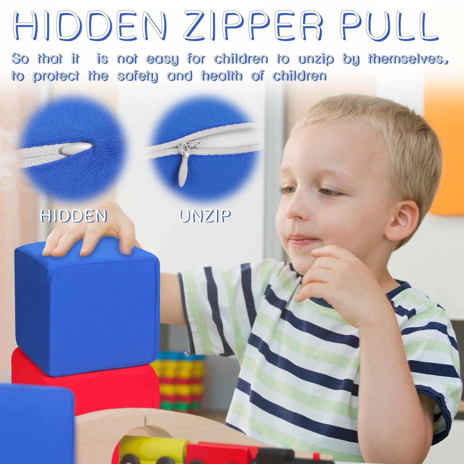 UHAPPYEE Foam Blocks for Toddlers 1-3, 12 PCS 5.5 inch Foam Soft Cubes for Kids, Colourful Building Blocks, Stacking Block Sets, Throwing Toys