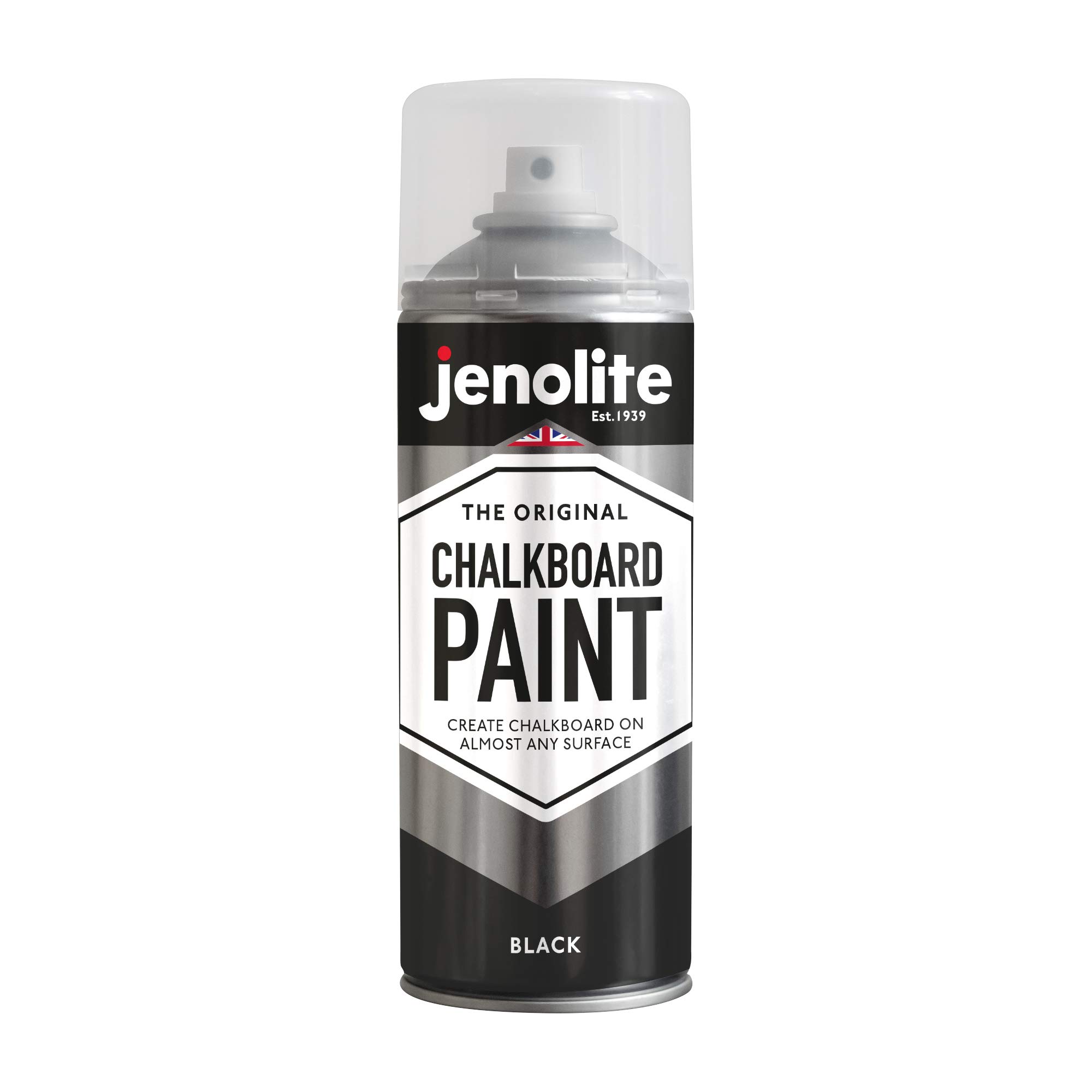 JENOLITE Chalkboard Spray Paint | BLACK | 400ml | Black Chalkboard Paint | Ideal for Creating Writing Surfaces, Easy Application for Home or Office Blackboard Projects