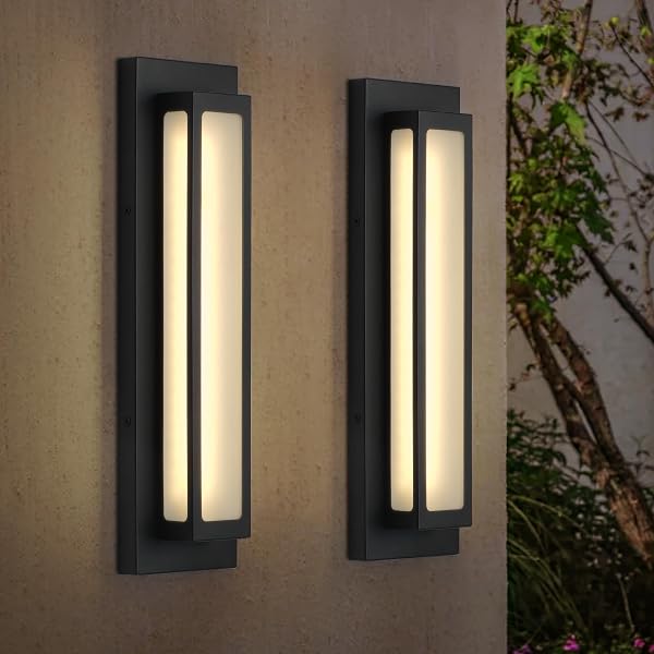 CALOKES MODERN LED OUTDOOR WALL SCONCE, 16W 3000K...