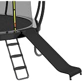 Polwkscas Universal Trampoline Ladder Slide kit, 3 Steps Wide Step for Trampoline, Trampoline Accessories Slide with Buffer Section for Children Kids