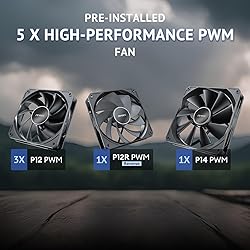 Antec Flux Wood, 5 x PWM Fans