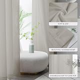 CUCRAF Eyelet Net Curtains 2 Panels 54" x 55" Light Grey Voile Sheer view 6