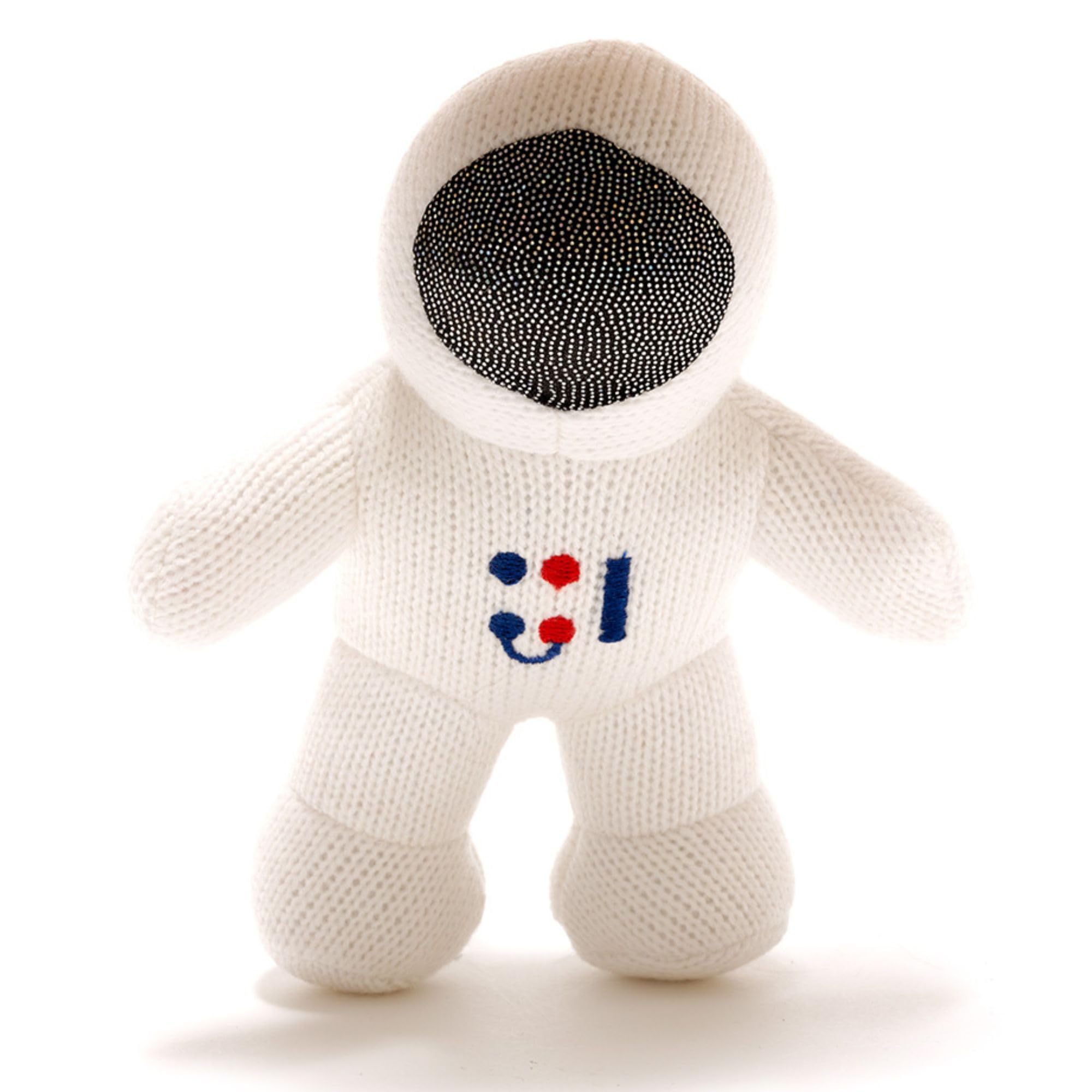 Knitted Astronaut Baby Rattle, Suitable from Birth