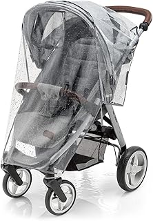 Universal Komfort Regenschutz für Buggy und Sportwagen - gute Luftzirkulation, verschließbares Kontakt-Fenster, einfache Montage an jedem Kinderwagen, PVC-frei