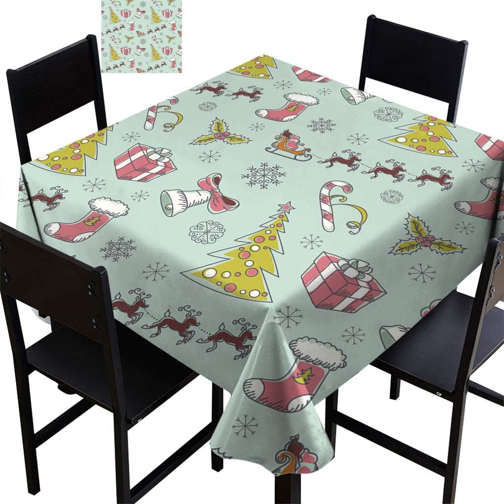 Christmas Decor Square Fabric Tablecloths, Christmas Hand