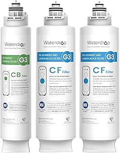 Waterdrop WD-G3-N3CB Filter, 1 Jaar Levensduur, Vervanging voor WD-G3-W Omgekeerde Osmose Systeem