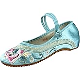 eYLun Women Embroidered Shoes Flats Floral Comfortable Ballet Flats Shoes Round Toe Mary Jane Shoes