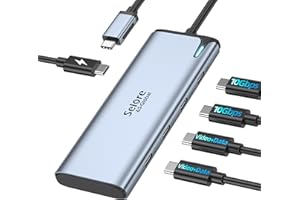 Selore&S-Global USB C Splitter USB C 4K/60Hz DP Alt Mode,USB C Hub Multiport Adapter with 2 USB C Video Output,10Gbps Data Transfer,100W PD,5 in 1 USB C to USB C Dual Monitor for Windows/Mac OS