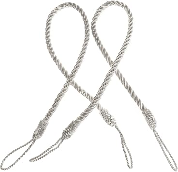 2tlg Raffhalter Seilhalter Gardinen Vorhang Deko Kordel Beige