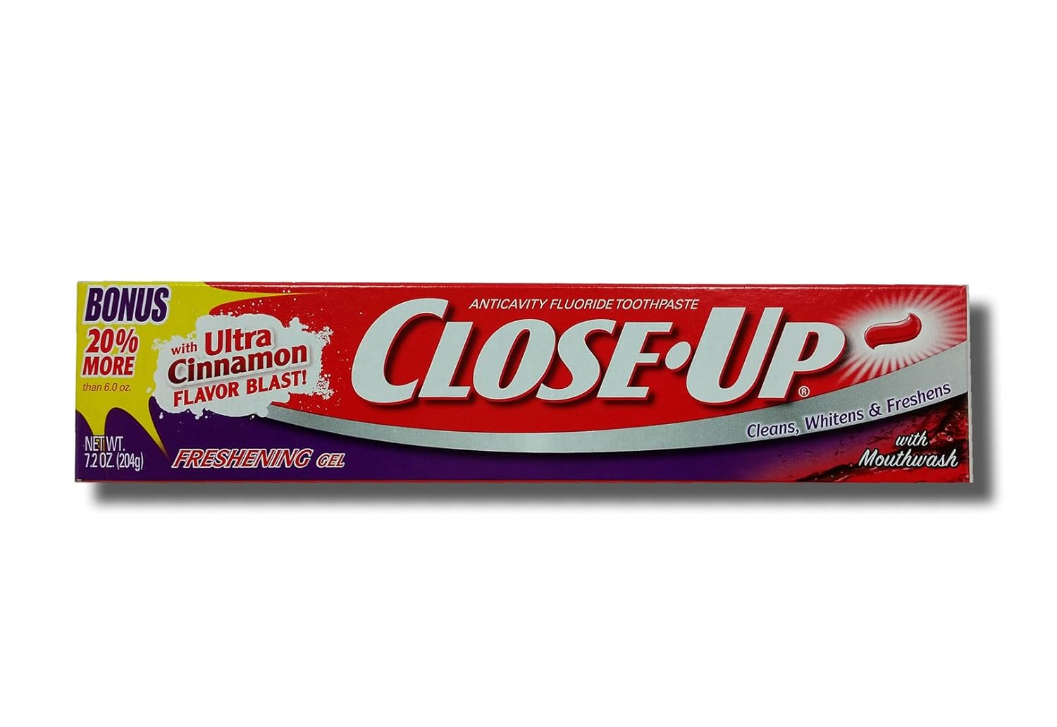 CloseUp Toothpaste, Red Freshening Gel, Ultra Cinnamon 7.2oz, (3Pack
