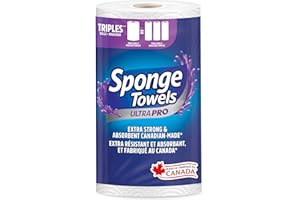 SpongeTowels UltraPRO Ultra Strong & Absorbent Paper Towel, Choose-A-Size Sheets, 1 = 3 Regular Rolls