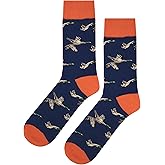 SockFly Flying Duck Dress Socks Funny Novelty Crazy Fun Design Men Size 8-12 Cotton Casual Crew Colorful Funky Fancy Socks Gift for Men
