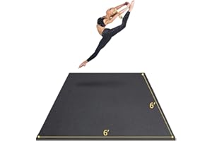 GXMMAT Large Yoga Mat 6'x6'x7mm, Thick Workout Mats for Home Gym Flooring, Extra Wide and Thick, Non-Slip Quick Resilient Barefoot Exercise Mat, Ultra Comfortable Cardio Mat for Pilates, Stretching