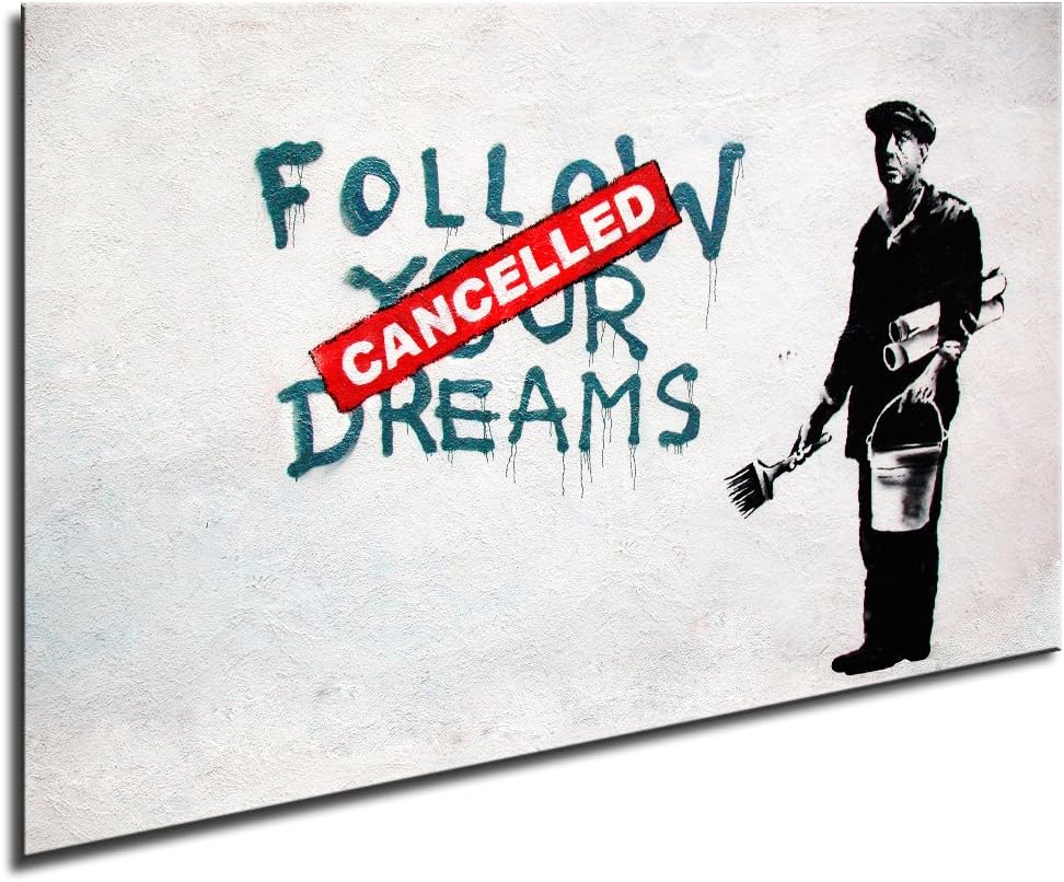 Banksy Picture on Canvas Not a Poster 100 x 70cm Picture finished on stretcher frame Top 100 "Banksy" Street Art Wall Prints Art Prints Decorative Prints Pictures/Graffiti/Street Art Art Print