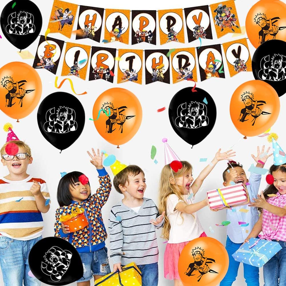 Naruto Party Decorations Set Naruto Birthday Party Supplies Decorations Include Happy Birthday Banner Cake Toppers Balloons for Japanese Ninja Anime Themed Party for Boys Girls Naruto Fans - Image 5