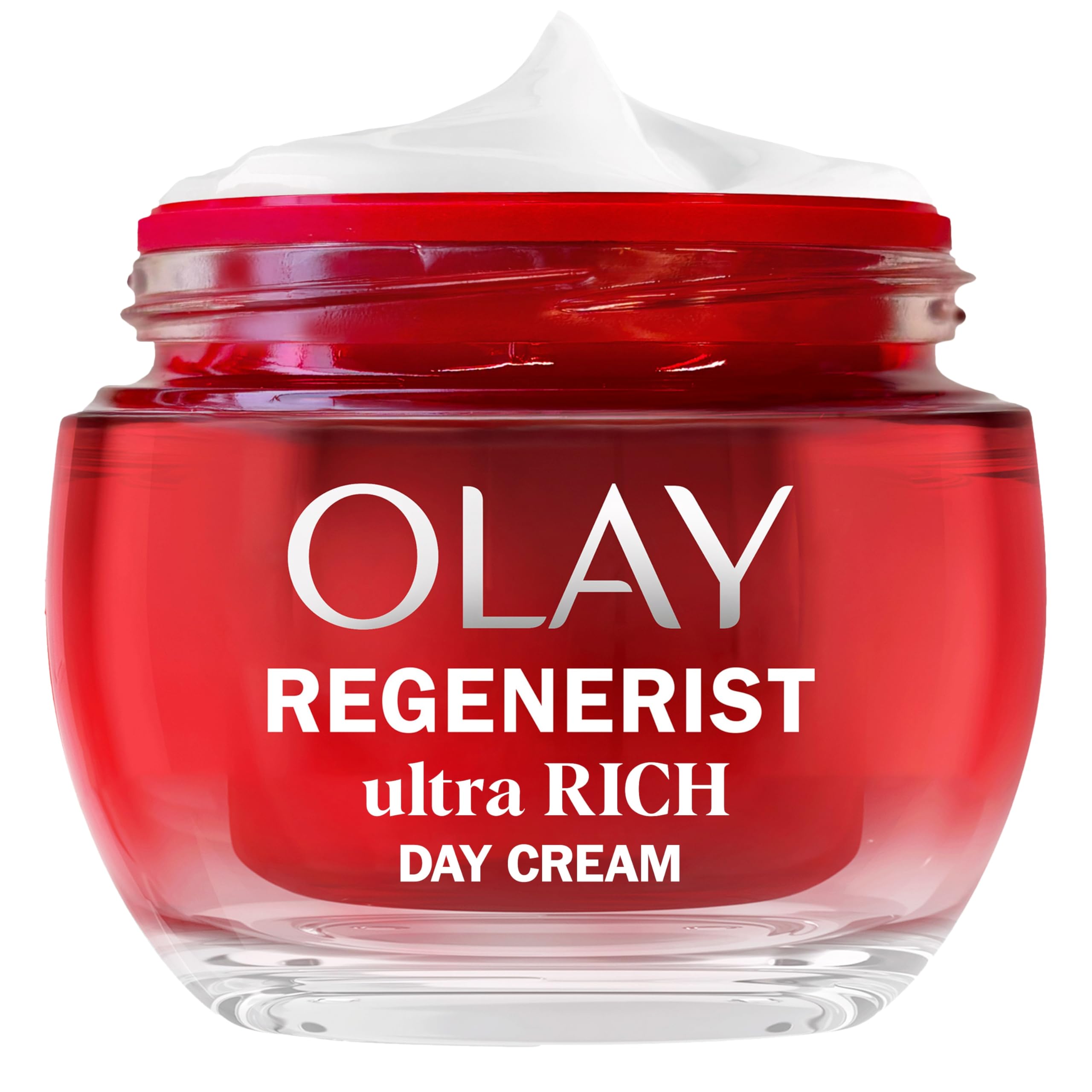 Olay Regenerist Day Face Cream, Ultra Rich Anti-Wrinkle + Firming Skincare Moisturiser with Anti-Ageing Niacinamide, Peptides and Shea Butter, Renews, Firms and Hydrates, Non-greasy, 50ml
