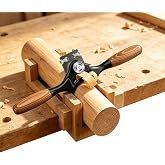 RUITOOL Concave Spokeshave for Woodworking, Round Rods &amp; Curved Surfaces | 65 Manganese Steel Blade, HRC 56-64, 3 mm Thick, Ductile Cast Iron Body, Beech Handles, for Rods, Spindles and Curved Wood