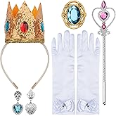 GHGMAO 5pcs Princess Peach Accessories for Women, Princess Peach Crown Headband Set for Hallowen Costume Party