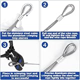 TooTaci 3mm Wire Rope Kit 30M PVC Coated Stainless Steel Cable 50 Sleeves 20 view 4