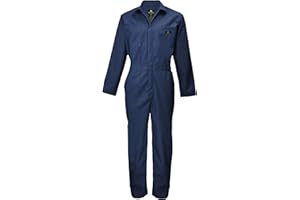 Natural Uniforms Mens Long Sleeve Zip Up Twill Coverall, Stain and Wrinkle Resistant