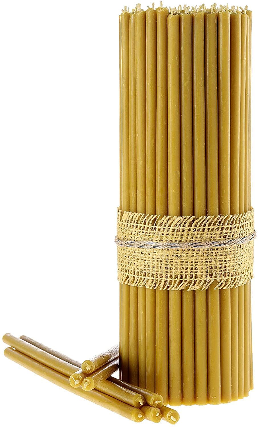 Danilovo Pure Beeswax Candles - Honey-Scented, Decorative Thin Taper Candles - Ideal for Birthday Decoration or Church Prayers - Drip Free, Tall & Smokeless Pack of 15 pcs, 30,5 cm x 9,6 mm