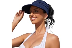 AMMIKO Womens Sun Visor Hat Wide Brim Summer Sun Hats UPF 50+ UV Protection Beach Hats Foldable Golf Visor for Women