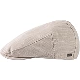 TOP-EX XL/XXL Mens 100% Linen Flat Cap with Cotton Lining Summer Cooling Newsboy Hats