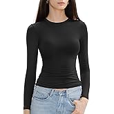 C202 Women's Long Sleeve Shirts Crew Neck Slim Fit Going Out Tops Basic Tees Barely There Collection