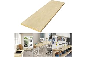 LOVMOR Butcher Block CounterTop, Solid Wood Countertop for DIY, Countertops for Kitchen, Washer Dryer, Island, 96" L x 25.56" W x 1.5" Thick