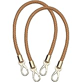 uxcell Leather Purse Strap, 2Pcs 60cm/23.6" PU Braided Purse Replacement Handle for Women's Handbag Underarm Bag Tote (Coffee)