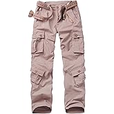 AKARMY Womens Cargo Pants with Pockets Outdoor Casual Ripstop Camo Military Combat Construction Work Pants