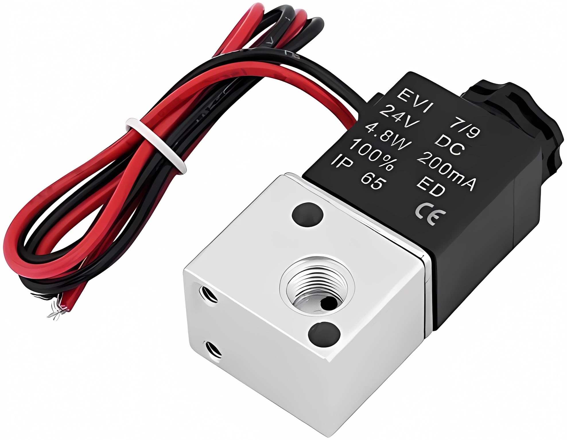 DC 24V 1/8" BSPT 3 Way 2 Position Pneumatic Electric Solenoid Air Valve