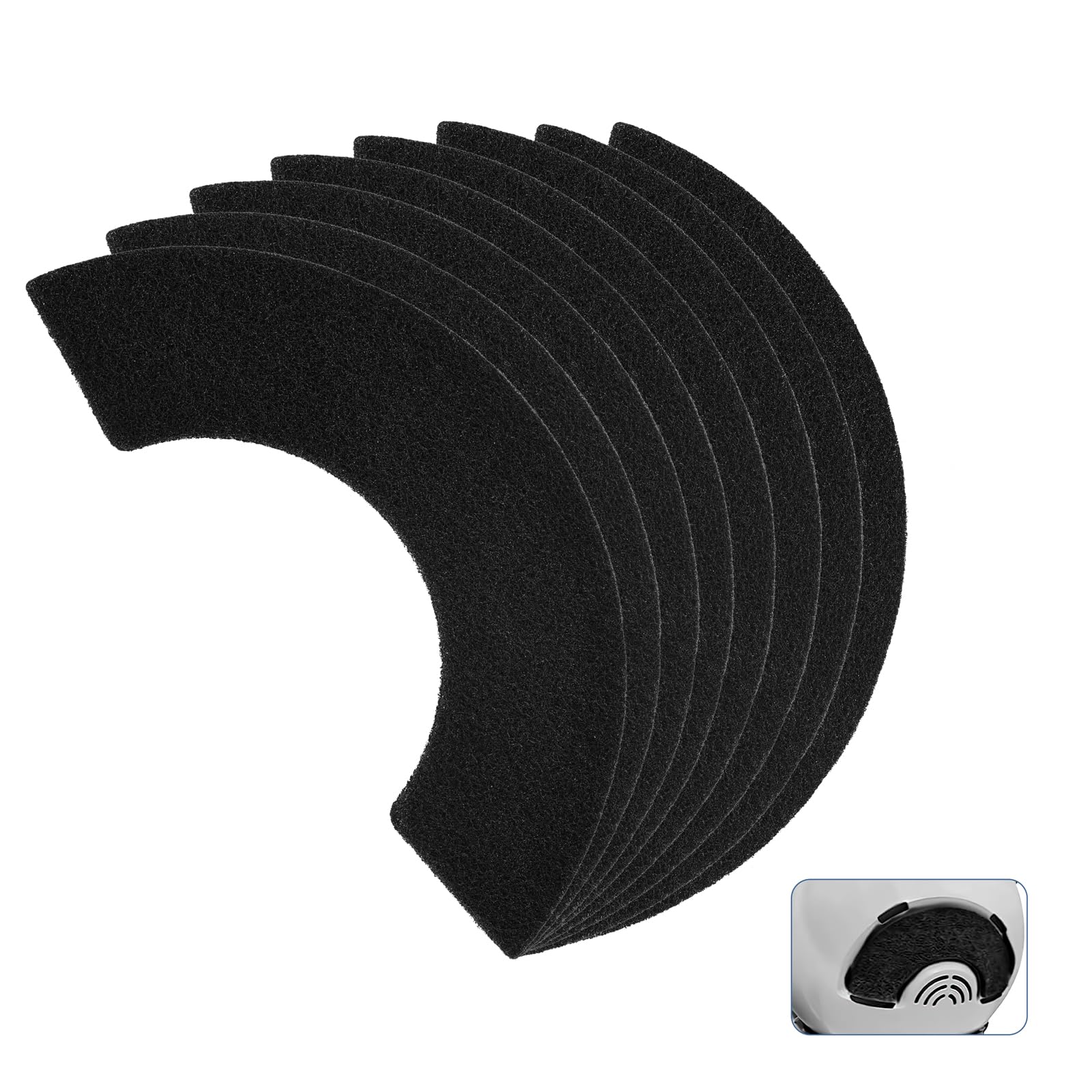 Ruisenda 8 Pack Activated Carbon Filters Compatible with Litter-Robot 4, Pre-Cut Cat Litter Box Filter Replacement Filters to Absorb Odors & Controls Moisture