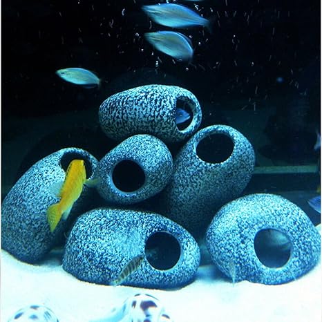 Amazon Com Aquarium Cichlid Stones Ceramic Rock Cave Ornament