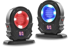 AKELOR 2 Pack Laser Trainer Target – Portable Dry Fire Laser Training Target with Hit Counter, Sound & Light Feedback, Compat