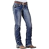 Flamingals Boot Cut Jeans for Women Mid Waist Straight Leg Jeans Trendy Jeans Denim Pants