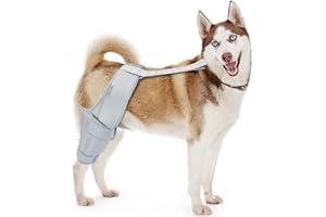 MerryMilo Dog Knee Brace, Support for Large and Small Dogs with ACL, CCL, Cruciate Ligament Injuries, Patella Dislocation, or Osteoarthritis for Both Back and Front Legs - Color: Silver, Size: L