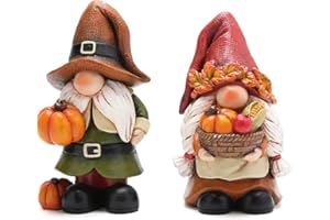 Hodao Thanksgiving Pumpkin Decorations Gnome Elf Collectibles Home Decor Thanksgiving Pumpkin Gnomes Charming Fall Collectibles for Home Decor and Unique Gifts(2 PCS)
