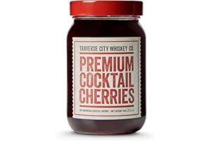 Traverse City Whiskey Co. Premium Cocktail Cherries (21.2oz / 600g) | Cocktails & Desserts | All American, Natural, Certified Kosher, Stemless, Slow-Cooked Garnish for Old Fashioned, Ice Cream Sundaes & More