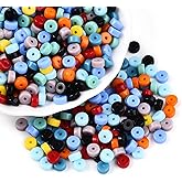 LiQunSweet 50 pcs Mixed Colors 6mm Flat Round Glass Beads Disc Rondelle Abacus Spacer Beads for DIY Jewelry Bracelet Necklace Earring Crafts Bag Purse Keychain Decor