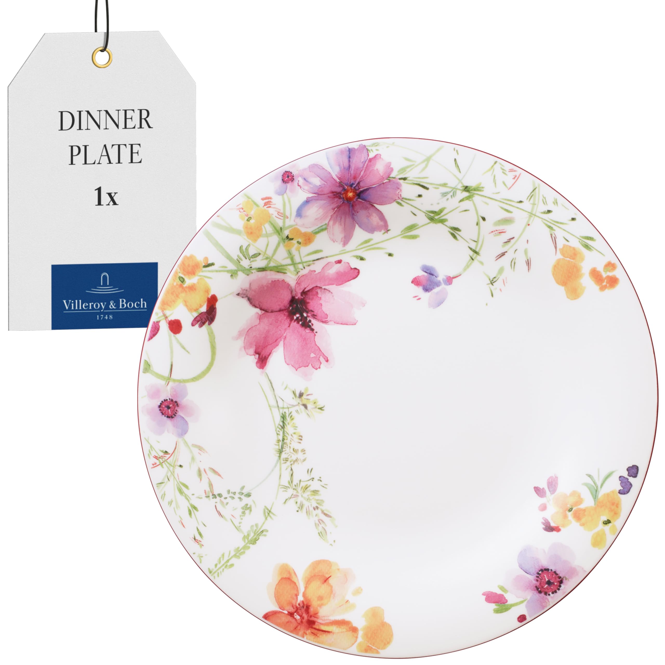 Villeroy & Boch 1041002620 Mariefleur Basic Dinner Plate, 27 cm, Premium Porcelain White