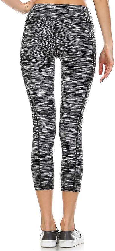 Mono B Womens Slim Fit Performance Activewear - Printed Yoga Leggings