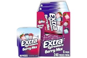 EXTRA Gum Sugar-Free Chewing Gum, Berry Mix - 3.21-Ounce 40-Piece Bottle (Pack of 6)