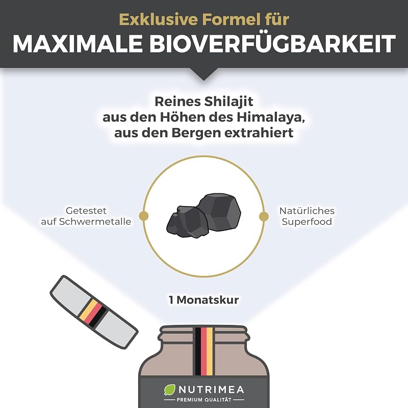 Shilajit Kapseln | Original Himalaya Hochdosiert, 2500mg | Nutrimea