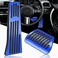 KVR Compatible with BMW Pedal Cover, No Drilling Aluminum Gas Brake Pedal for 1 2 3 4 Series X3 X5 X6 Accelerator Pedal Pads, 2PCS (A-Blue)