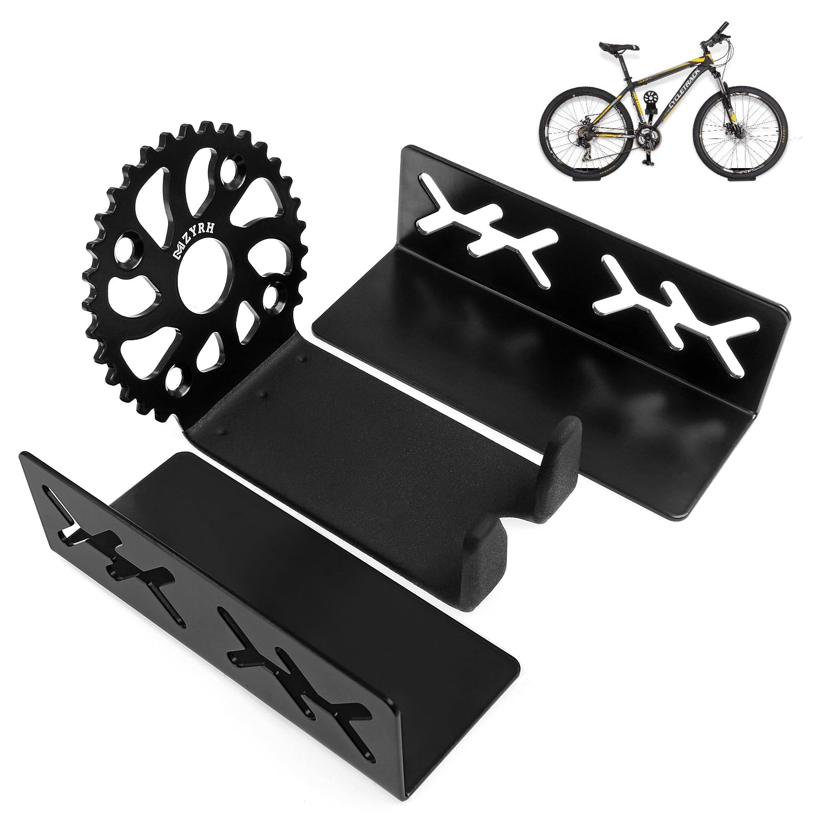 MZYRH Bike Wall Mount,Bicycle Rack Cycling Pedal Storage,Bicycle Storage Rack Bike Wall Hold,Heavy Duty Bicycle Hold Hooks for Road, Mountain or Hybrid Bikes in Garage or Home