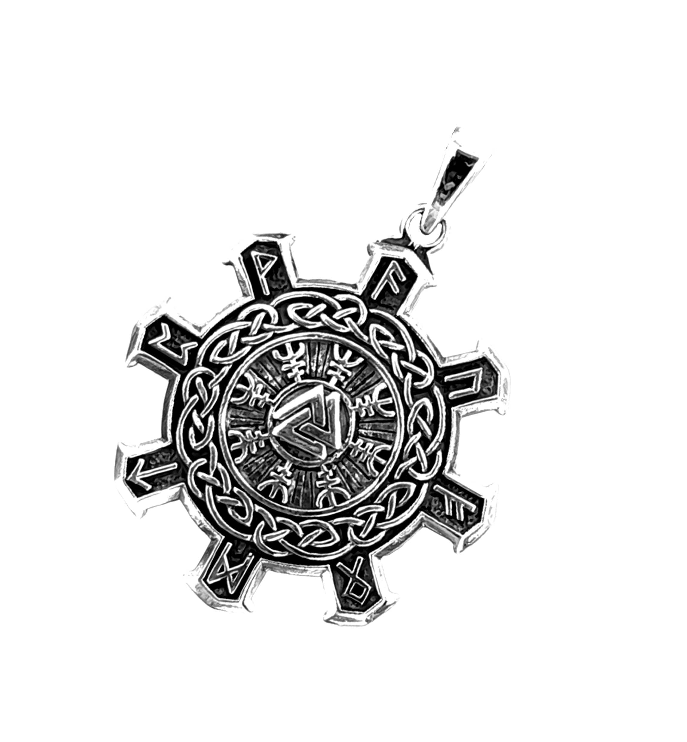Wotans knot Viking Compass Pendant in 925 Sterling Silver No. 287