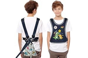 JXM 2025 New Safety Walking Harness for Big Kids (6-12yrs) with Autism Special Needs ADHD, Anti-Elopement Vest Harness with Grab Handle and Light Reflector, Adjustable Leash for Autistic, Active Child