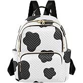 ODAWA Cow Spots White Casual Backpack, Women Backpacks Medium