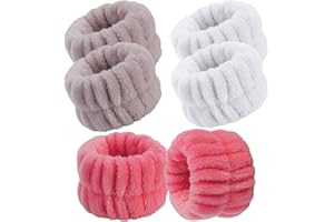 Women's Wrist Towels for Washing Face, Denfany Microfiber Wrist SPA Washband Soft Face Wash Wristbands Absorbent Sweatband for Women & Girls Prevent Water from Spilling Down Wrist